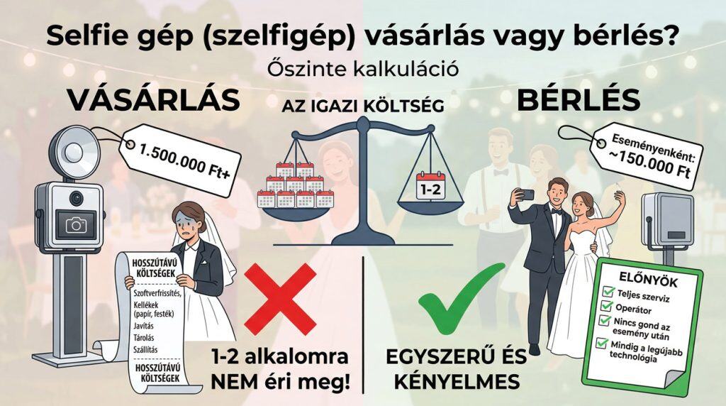 Selfie gép (szelfigép) vásárlás vagy bérlés? Őszinte kalkuláció 1 Selfie Gép vásárlás vagy bérlés